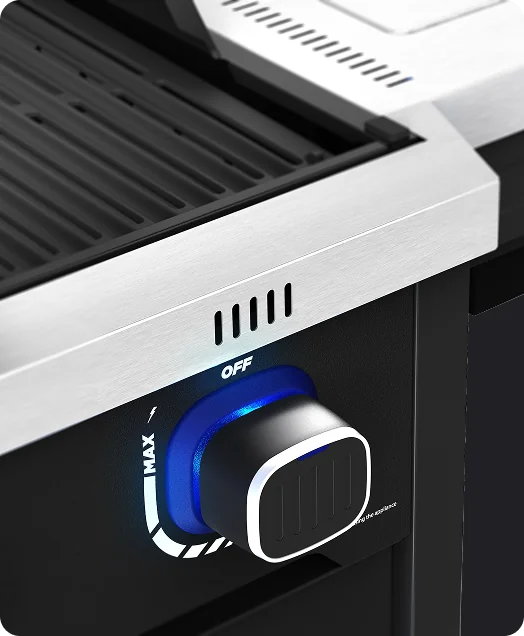 Rock 3 Burners Gas BBQ with Glass Lid & Cabinet