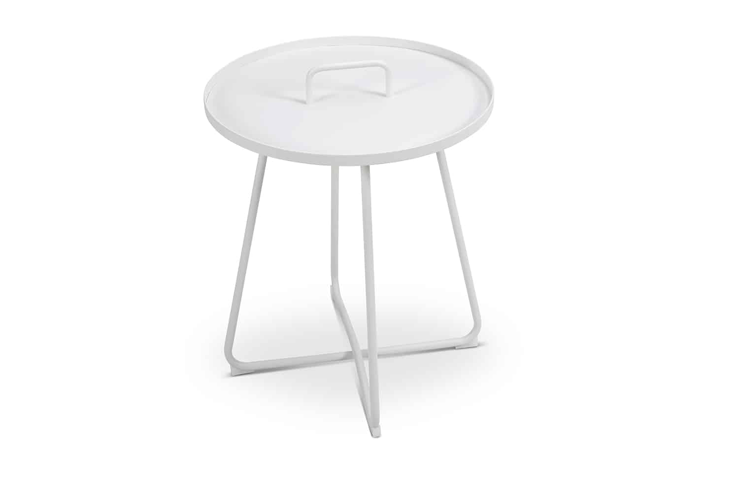 שולחן צד - שולחן קפה דגם נטלי לגינה ולמרפסת בצבע לבן