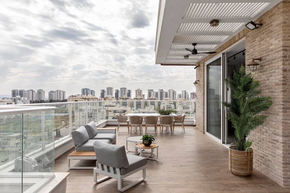 עיצוב מרפסת בפנטהאוז